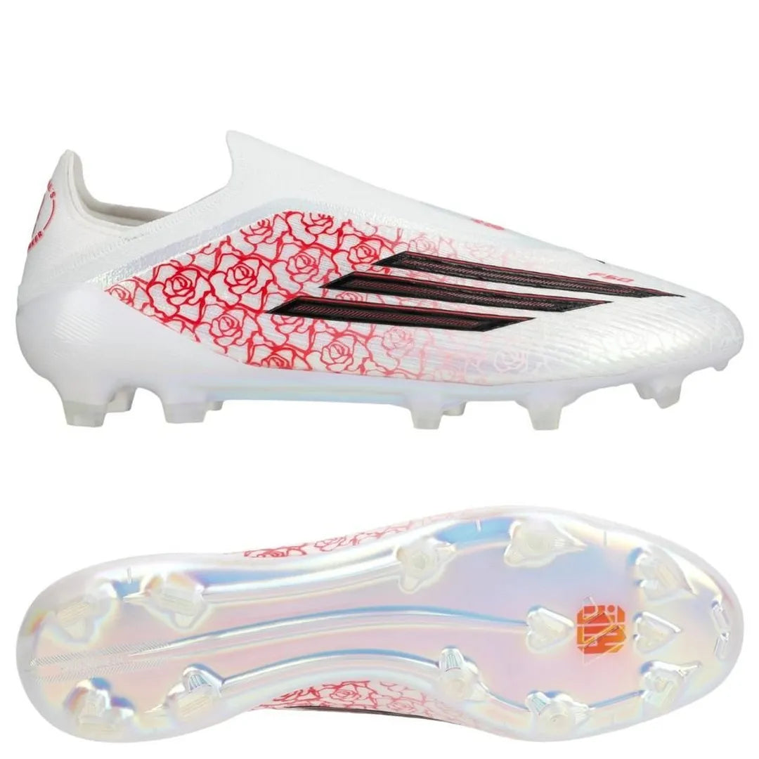 ADIDAS F50 ELITE LACELESS FG LAMINE YAMAL - BLANC/NOIR/LUCID RED