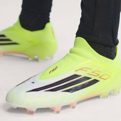 adidas F50 sans lacet Elite FG jaune blanc